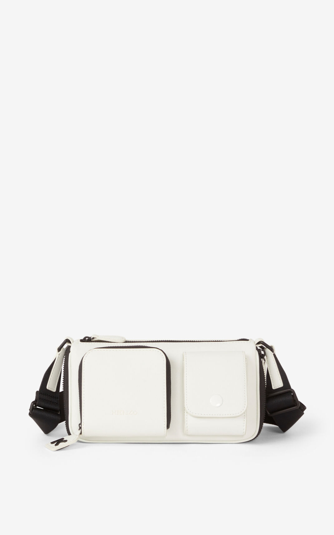 Bolsa Tiracolo Kenzo Small Kompact Couro Masculino - Branco | 405GBEVRJ